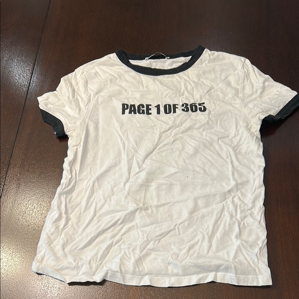 Zara White and Black Short Sleeve Tee